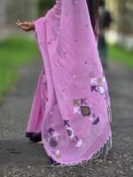 হাতে বুনানো প্রিমিয়াম মসলিন কটন শাড়ি - Image 2