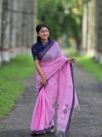 হাতে বুনানো প্রিমিয়াম মসলিন কটন শাড়ি - Image 5