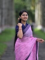 হাতে বুনানো প্রিমিয়াম মসলিন কটন শাড়ি - Image 3